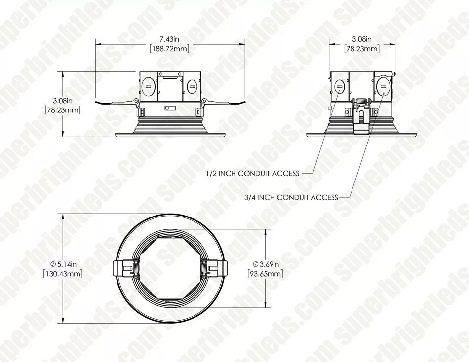 4" LED Recessed Downlight With Built-In Junction Box - Selectable CCT - Dimmable - Baffle Trim - Up To 800 Lumens 6 4" LED Recessed Downlight With Built-In Junction Box - Selectable CCT - Dimmable - Baffle Trim - Up To 800 Lumens - Image 6