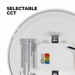 5" 10W Low Profile LED Flush Mount Downlight - Brushed Nickel Trim - Selectable CCT - Dimmable - Up To 650 Lumens -Lighting Decoration Store 5fmct10sr05wh cct 1