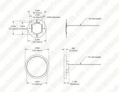 5" 10W Low Profile LED Flush Mount Downlight - White - Selectable CCT - Dimmable - Up To 650 Lumens -Lighting Decoration Store 5fmct10sr05wh dim drawing