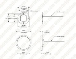 5" 10W Low Profile LED Flush Mount Downlight - Brushed Nickel Trim - Selectable CCT - Dimmable - Up To 650 Lumens -Lighting Decoration Store 5fmct10sr05wh dim drawing 2
