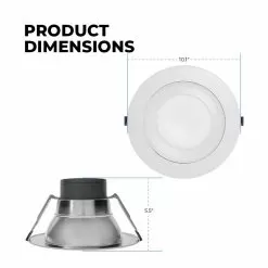 8" Commercial LED Recessed Downlight - Selectable CCT - Selectable Wattage - Up To 2,496 Lumens -Lighting Decoration Store 8cmct24hr05 product dimensions