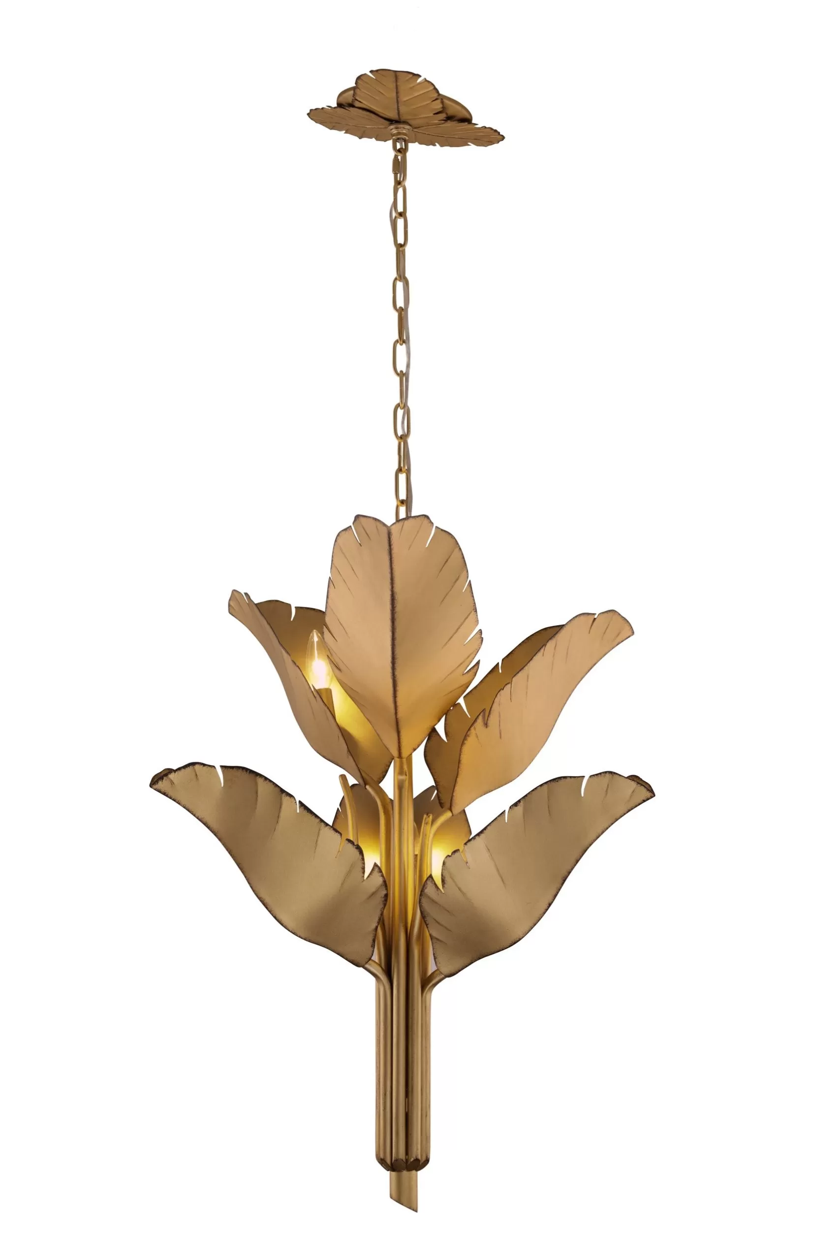 Banana Leaf 901C06GO 6-Light Chandelier - Gold 1 Banana Leaf 901C06GO 6-Light Chandelier - Gold