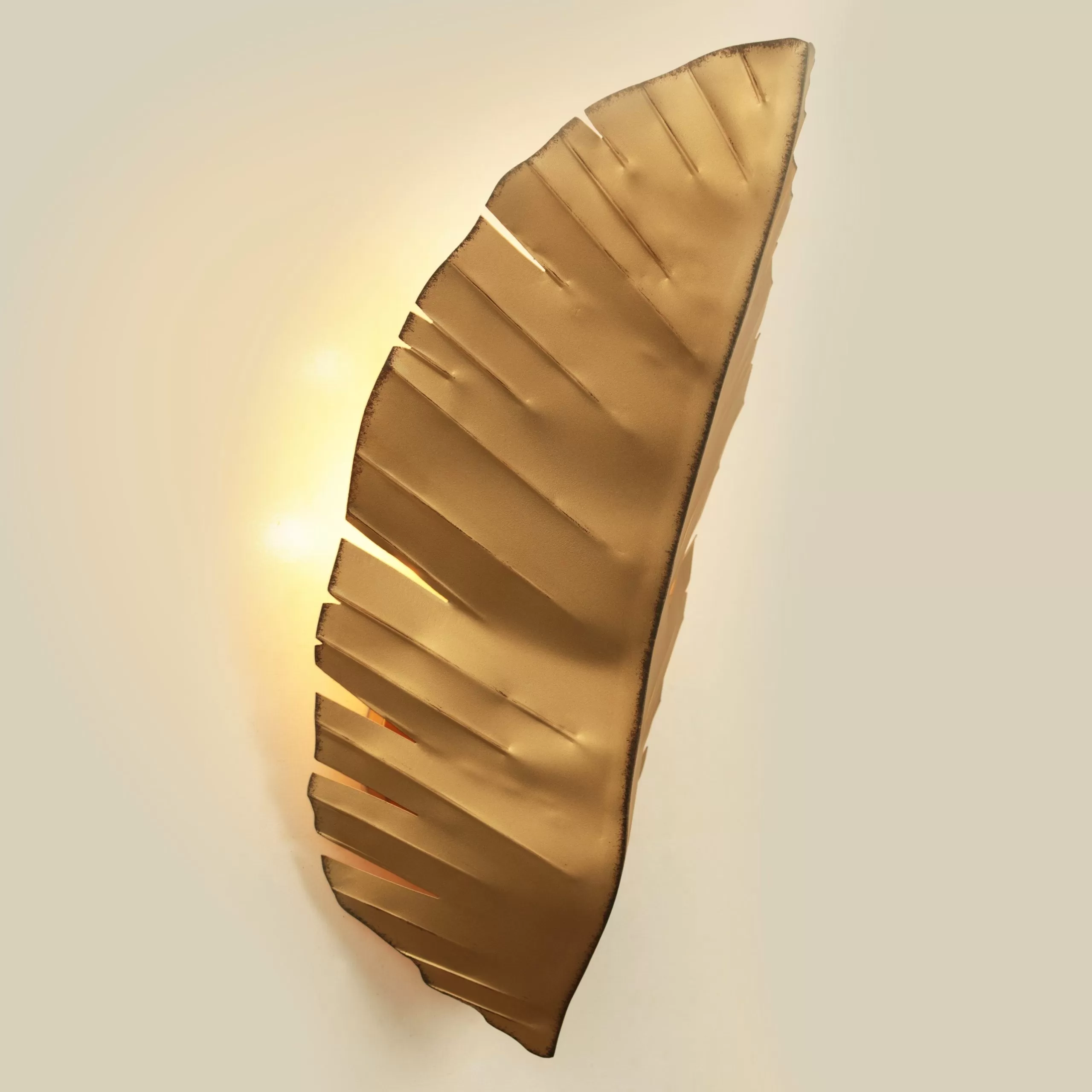 Banana Leaf 901K03GO 3-Light Wall Sconce - Gold 3 Banana Leaf 901K03GO 3-Light Wall Sconce - Gold - Image 3