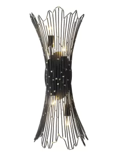 Rikki 320B04CBAG 4-Light Vanity Light - Carbon/Aged Gold