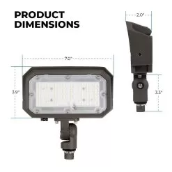 30W LED Flood Light With Knuckle Mount - 3600 Lumens - 5000K -Lighting Decoration Store afld 50k30 110 k dims1