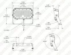 70W LED Flood Light With Yoke Mount - 9,100 Lumens - 250W Metal Halide Equivalent - 5000K -Lighting Decoration Store afld 50k90 110 u