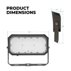 150W LED Flood Light - Yoke Mount - 400W MH - 21,000 Lumens - 5000K -Lighting Decoration Store afld2 50k150 110 u dimension