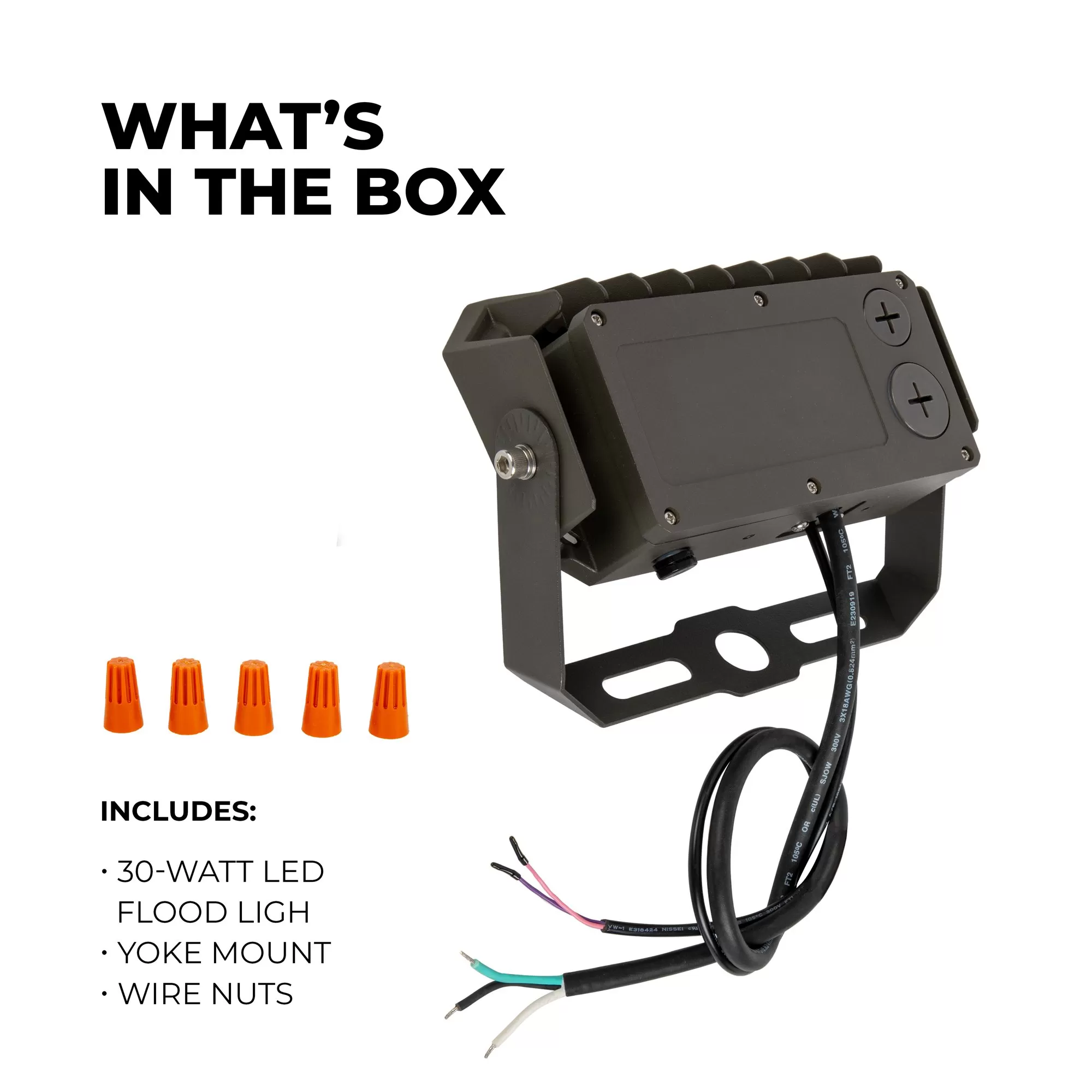 30W LED Flood Light - Yoke Mount - 150W MH - 4,200 Lumens - 5000K 2 30W LED Flood Light - Yoke Mount - 150W MH - 4,200 Lumens - 5000K - Image 2