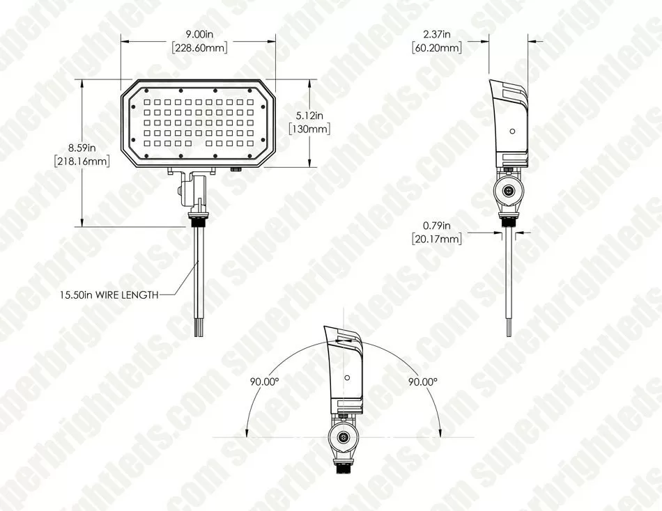 50W LED Flood Light With Knuckle Mount - 6,000 Lumens - 175W Metal Halide Equivalent - 5000K 6 50W LED Flood Light With Knuckle Mount - 6,000 Lumens - 175W Metal Halide Equivalent - 5000K - Image 6