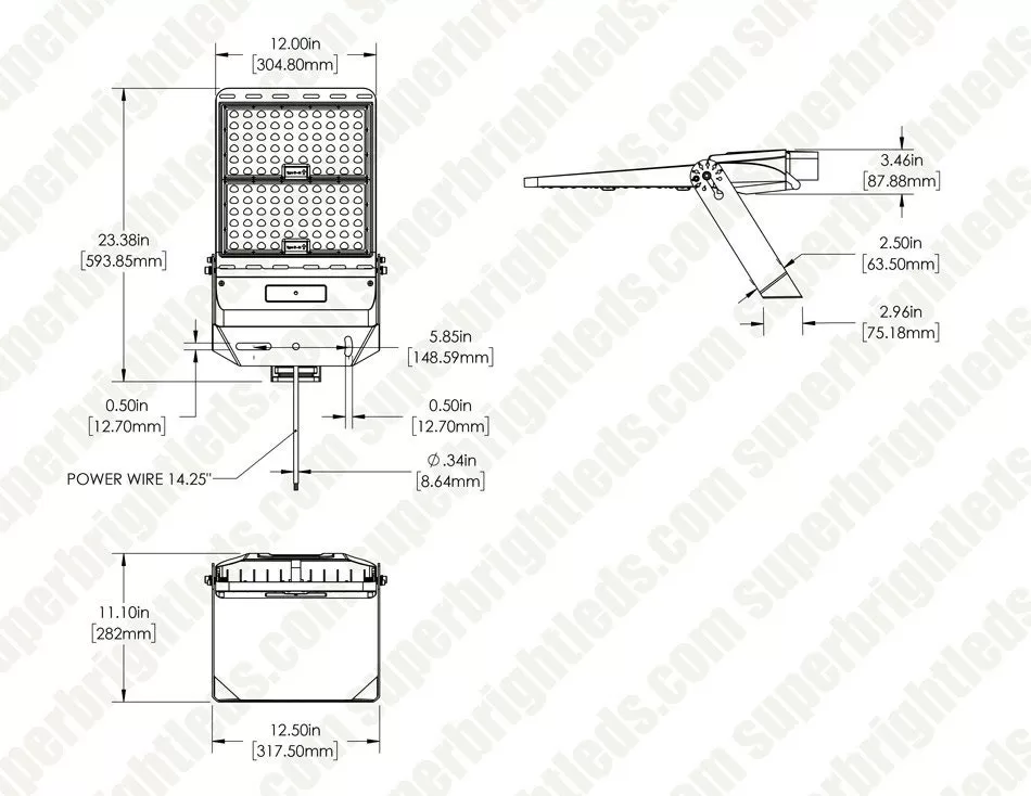 300W LED Flood Light With Yoke Mount - 42,000 Lumens - 1,000W MH Equivalent - 5000K 11 300W LED Flood Light With Yoke Mount - 42,000 Lumens - 1,000W MH Equivalent - 5000K - Image 11