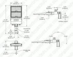 300W LED Parking Lot Area Light With Knuckle Slipfitter Mount - Photocell Included - 42,000 Lumens - 1,000W MH Equivalent - 5000K -Lighting Decoration Store ald 50k30w c brc3 2022 sfs