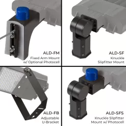 100W LED Flood Light With Yoke Mount - 14,000 Lumens - 250W MH Equivalent - 5000K -Lighting Decoration Store ald x 4 mounting types