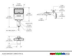 150W LED Parking Lot Area Light- 25,500 Lumens - 400W MH Equivalent - 5000K - Optional Photocell - With Mount 18 150W LED Parking Lot Area Light- 25,500 Lumens - 400W MH Equivalent - 5000K - Optional Photocell - With Mount -Lighting Decoration Store ald2 50k15w c brc3 fm jl dim drawing