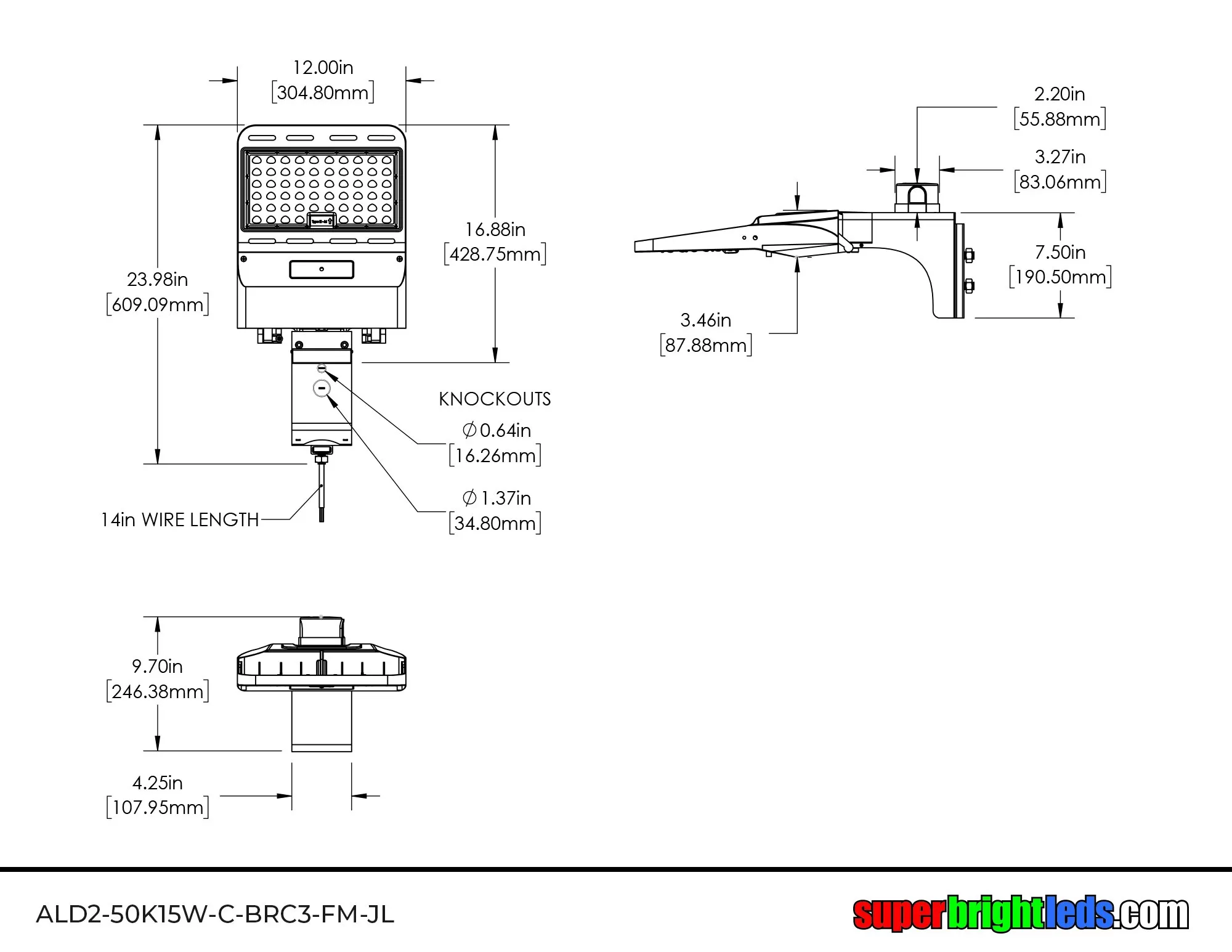 150W LED Parking Lot Area Light- 25,500 Lumens - 400W MH Equivalent - 5000K - Optional Photocell - With Mount 9 150W LED Parking Lot Area Light- 25,500 Lumens - 400W MH Equivalent - 5000K - Optional Photocell - With Mount - Image 9