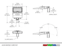 150W LED Parking Lot Area Light- 25,500 Lumens - 400W MH Equivalent - 5000K - Optional Photocell - With Mount 15 150W LED Parking Lot Area Light- 25,500 Lumens - 400W MH Equivalent - 5000K - Optional Photocell - With Mount -Lighting Decoration Store ald2 50k15w c brc3 sf dim drawing