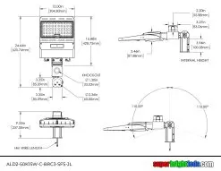 150W LED Parking Lot Area Light- 25,500 Lumens - 400W MH Equivalent - 5000K - Optional Photocell - With Mount 16 150W LED Parking Lot Area Light- 25,500 Lumens - 400W MH Equivalent - 5000K - Optional Photocell - With Mount -Lighting Decoration Store ald2 50k15w c brc3 sfs jl dim drawing