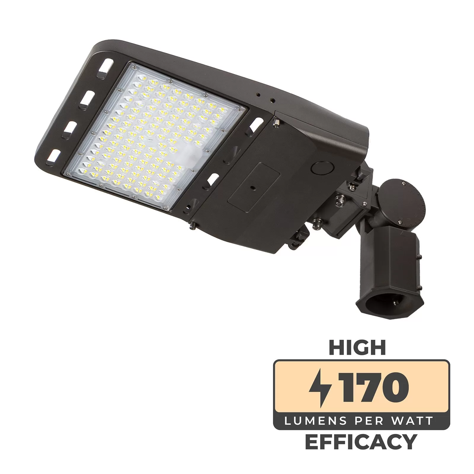 150W LED Parking Lot Area Light- 25,500 Lumens - 400W MH Equivalent - 5000K - Optional Photocell - With Mount 1 150W LED Parking Lot Area Light- 25,500 Lumens - 400W MH Equivalent - 5000K - Optional Photocell - With Mount