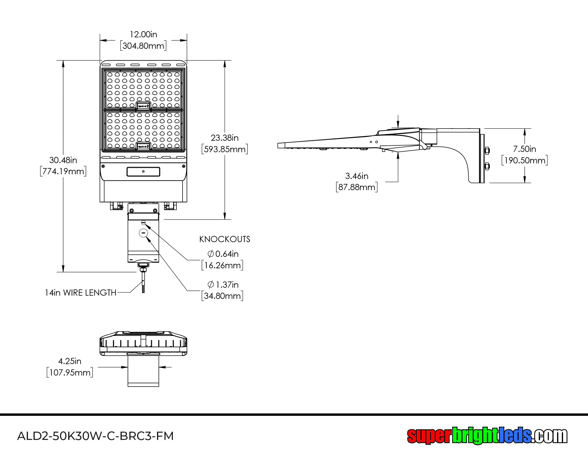 300W LED Parking Lot Area Light- 51,000 Lumens - 1000W MH Equivalent - 5000K - Optional Photocell - With Mount 7 300W LED Parking Lot Area Light- 51,000 Lumens - 1000W MH Equivalent - 5000K - Optional Photocell - With Mount - Image 7