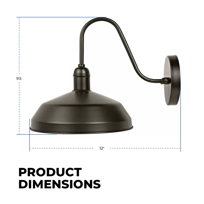 Gooseneck Light - Bronze 9” Shade LED Barn Light - 900 Lumens - 3000K / 4000K 2 Gooseneck Light - Bronze 9” Shade LED Barn Light - 900 Lumens - 3000K / 4000K - Image 2