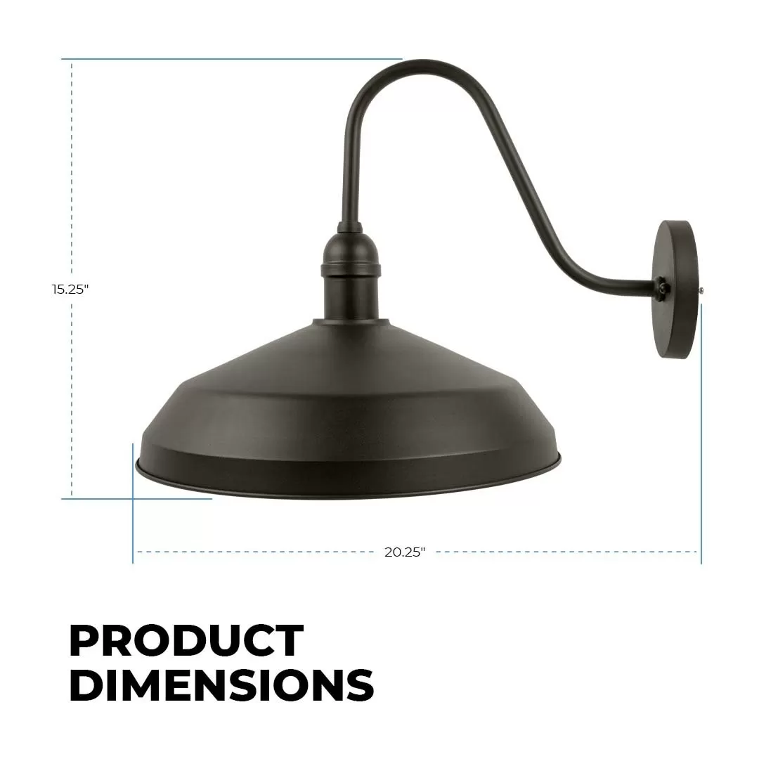 Gooseneck Light - Bronze 15.6” Shade LED Barn Light - 1500 Lumens - 3000K / 4000K 2 Gooseneck Light - Bronze 15.6” Shade LED Barn Light - 1500 Lumens - 3000K / 4000K - Image 2