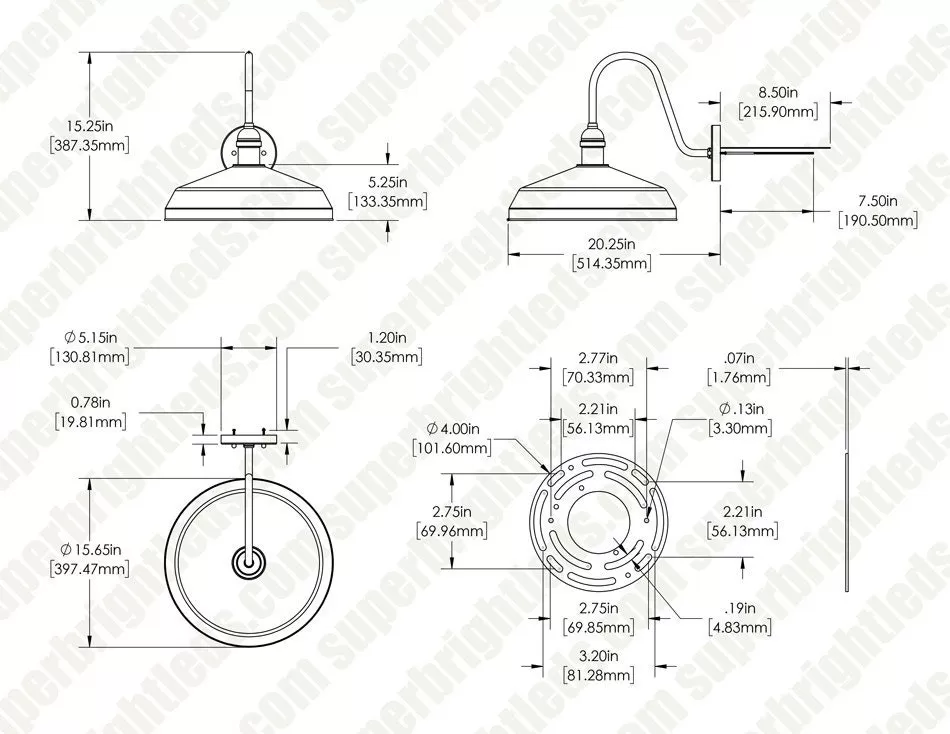 Gooseneck Light - Bronze 15.6” Shade LED Barn Light - 1500 Lumens - 3000K / 4000K 7 Gooseneck Light - Bronze 15.6” Shade LED Barn Light - 1500 Lumens - 3000K / 4000K - Image 7