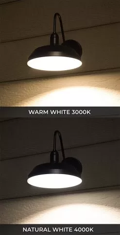 Gooseneck Light - Black 9” Shade LED Barn Light - 900 Lumens - 3000K / 4000K -Lighting Decoration Store b350003 xw xkbk cct 1