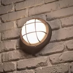 Round 8" Integrated LED Bulkhead Light - Bronze Indoor / Outdoor Wall Sconce - 780 Lumens - 3000K 9 Round 8" Integrated LED Bulkhead Light - Bronze Indoor / Outdoor Wall Sconce - 780 Lumens - 3000K -Lighting Decoration Store bd2a2840