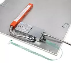 Slim Profile Emergency Backup Driver And Battery - 7W - 30-60 VDC Output - BLD-YT08D-XXX -Lighting Decoration Store bld yt08d xxx wired to panel