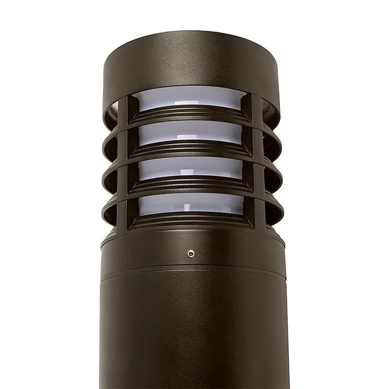 Tapered Top LED Bollard Light With Louvers - Bronze Finish - 10W - 180 Lumens - 4000K 2 Tapered Top LED Bollard Light With Louvers - Bronze Finish - 10W - 180 Lumens - 4000K - Image 2