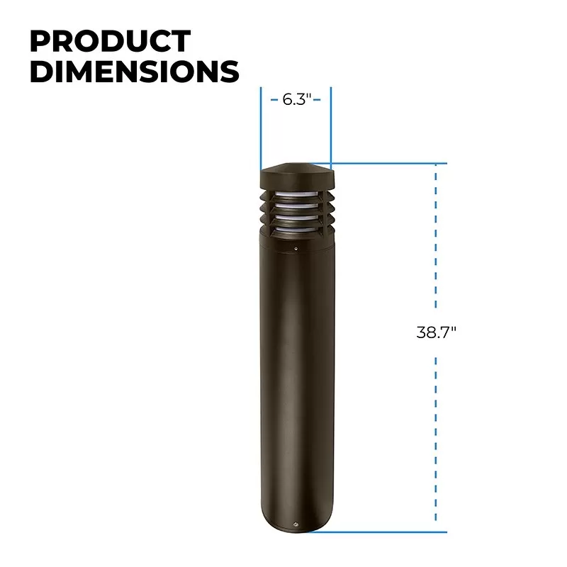 Tapered Top LED Bollard Light With Louvers - Bronze Finish - 10W - 180 Lumens - 4000K 5 Tapered Top LED Bollard Light With Louvers - Bronze Finish - 10W - 180 Lumens - 4000K - Image 5