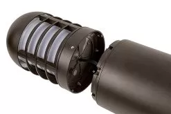 Round Top LED Bollard Light With Louvers - Bronze Finish - 10W - 180 Lumens - 4000K -Lighting Decoration Store blr 40k10w 740 brtl open