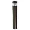 Round LED Bollard Light With Architectural Bevel Edge - Cone Reflector - Dark Bronze Finish - 20W - 3000K / 4000K