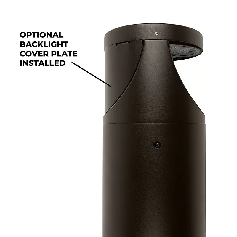 Round LED Bollard Light - Architectural Dual-Side Throw With Optional Cover Plate - Bronze Finish - 14W - 3000K / 4000K / 5000K 5 Round LED Bollard Light - Architectural Dual-Side Throw With Optional Cover Plate - Bronze Finish - 14W - 3000K / 4000K / 5000K - Image 5