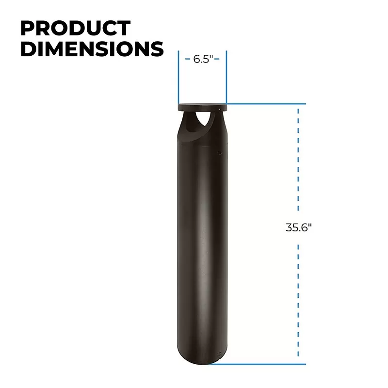 Round LED Bollard Light - Architectural Dual-Side Throw With Optional Cover Plate - Bronze Finish - 14W - 3000K / 4000K / 5000K 3 Round LED Bollard Light - Architectural Dual-Side Throw With Optional Cover Plate - Bronze Finish - 14W - 3000K / 4000K / 5000K - Image 3