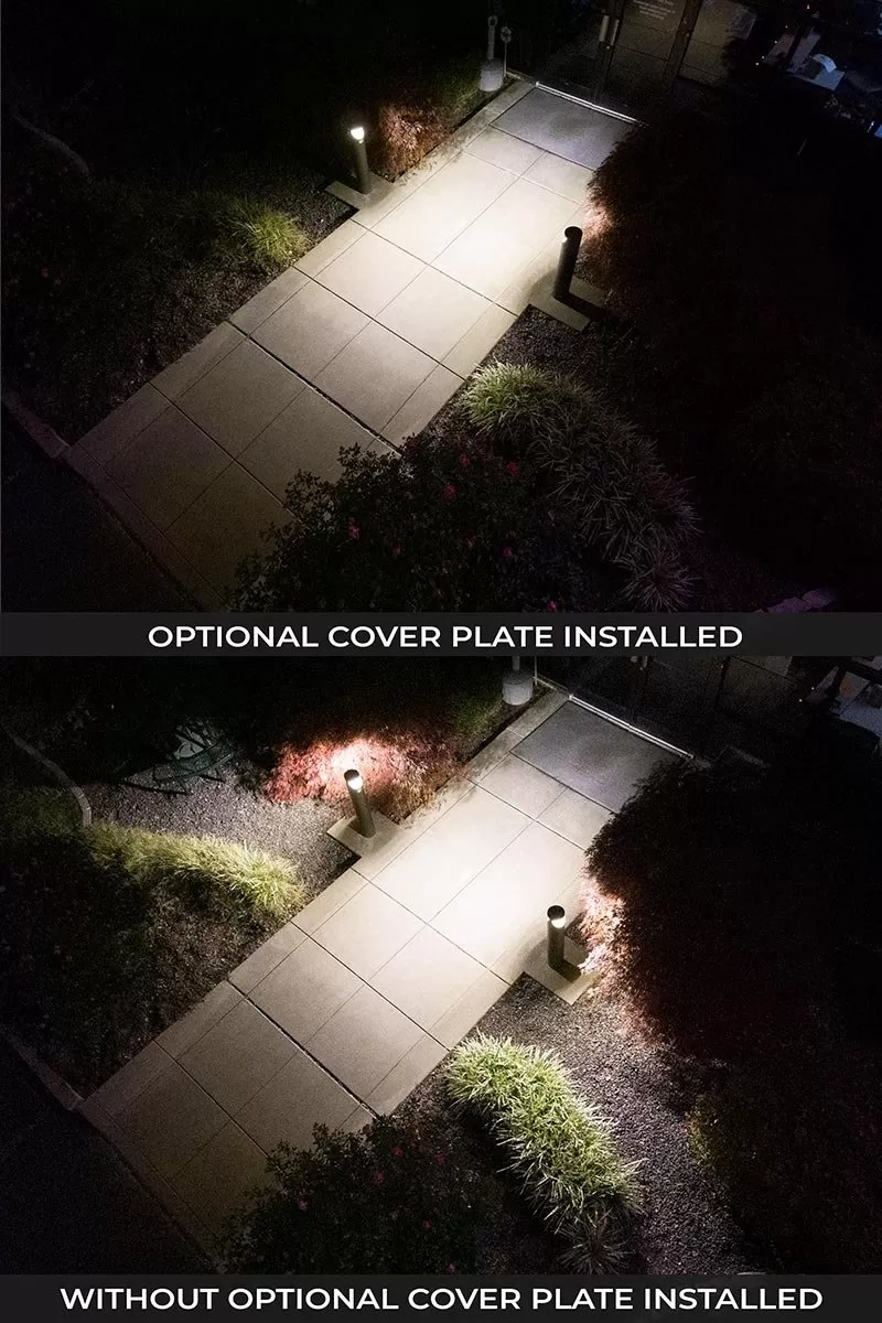 Round LED Bollard Light - Architectural Dual-Side Throw With Optional Cover Plate - Bronze Finish - 14W - 3000K / 4000K / 5000K 11 Round LED Bollard Light - Architectural Dual-Side Throw With Optional Cover Plate - Bronze Finish - 14W - 3000K / 4000K / 5000K - Image 11