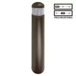 43 Inch Round Top Bollard With Louvers - Bronze Finish - Selectable 12W / 16W / 22W - 3000K / 4000K / 5000K - 1540 Lumens