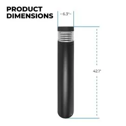 42 Inch Flat Top Bollard With Louvers - Black Finish - Selectable 12W / 16W / 22W - 3000K / 4000K / 5000K - 1540 Lumens - BLRB-SW3B22S-742-BKFL 10 42 Inch Flat Top Bollard With Louvers - Black Finish - Selectable 12W / 16W / 22W - 3000K / 4000K / 5000K - 1540 Lumens - BLRB-SW3B22S-742-BKFL -Lighting Decoration Store blrb sw3b22s 742 brfl dims