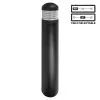 43 Inch Round Top Bollard With Louvers - Black Finish - Selectable 12W / 16W / 22W - 3000K / 4000K / 5000K - 1540 Lumens - BLRB-SW3B22S-744-BKRL