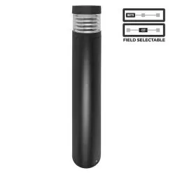 42 Inch Flat Top Bollard With Louvers - Black Finish - Selectable 12W / 16W / 22W - 3000K / 4000K / 5000K - 1540 Lumens - BLRB-SW3B22S-742-BKFL