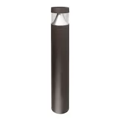 Round LED Bollard Light With Flat Top - Cone Reflector - Bronze Finish - 22W - 2,640 Lumens - 3000K / 4000K / 5000K