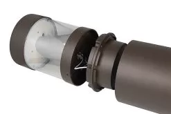 Round LED Bollard Light With Flat Top - Cone Reflector - Bronze Finish - 22W - 2,640 Lumens - 3000K / 4000K / 5000K -Lighting Decoration Store blrb xk22w 742 open