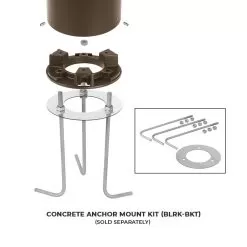 Round LED Bollard Light With Louvers - Bronze Finish - 25W - 1850 Lumens - 3000K / 4000K / 5000K -Lighting Decoration Store blrk bkt bracket installatiov