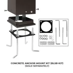 Square LED Bollard Light With Flat Top - Cone Reflector - Bronze Finish - 22W - 2,640 Lumens - 3000K / 4000K / 5000K -Lighting Decoration Store blsb kit installation kit v1