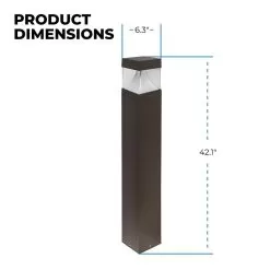Square LED Bollard With Selectable Wattage And CCT - Bronze Finish - Cone Reflector - 12W / 16W / 22W - 3000K / 4000K / 5000K 12 Square LED Bollard With Selectable Wattage And CCT - Bronze Finish - Cone Reflector - 12W / 16W / 22W - 3000K / 4000K / 5000K -Lighting Decoration Store blsb sw3b22s 742 store dims 1