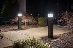Square LED Bollard With Selectable Wattage And CCT - Bronze Finish - Cone Reflector - 12W / 16W / 22W - 3000K / 4000K / 5000K 15 Square LED Bollard With Selectable Wattage And CCT - Bronze Finish - Cone Reflector - 12W / 16W / 22W - 3000K / 4000K / 5000K -Lighting Decoration Store blsb xk22w 742 on installed 1
