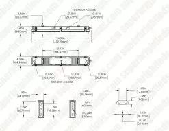 2ft LED Vapor Tight Strip Light - NSF Certified - Selectable Wattage And CCT - Up To 3,250 Lumens - 15W / 20W / 25W - 3000K / 3500K / 4000K / 5000K -Lighting Decoration Store c2103 252f dim drawings