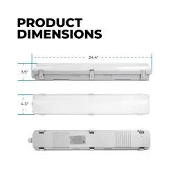 2ft LED Vapor Tight Strip Light - NSF Certified - Selectable Wattage And CCT - Up To 3,250 Lumens - 15W / 20W / 25W - 3000K / 3500K / 4000K / 5000K -Lighting Decoration Store c2103 252f dims