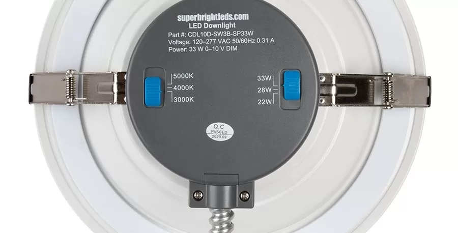 10" LED Commercial Recessed Downlight - Selectable CCT - Selectable Wattage - Dimmable - 2200-3300 Lumens 4 10" LED Commercial Recessed Downlight - Selectable CCT - Selectable Wattage - Dimmable - 2200-3300 Lumens - Image 4