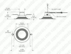 10" LED Commercial Recessed Downlight - Selectable CCT - Selectable Wattage - Dimmable - Up To 5,000 Lumens -Lighting Decoration Store cdl10d sw5a sp40w dim drawings 1
