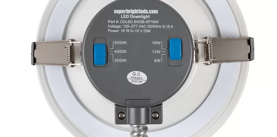 6" LED Commercial Recessed Downlight - Selectable CCT - Selectable Wattage - Dimmable - 800-1600 Lumens 4 6" LED Commercial Recessed Downlight - Selectable CCT - Selectable Wattage - Dimmable - 800-1600 Lumens - Image 4